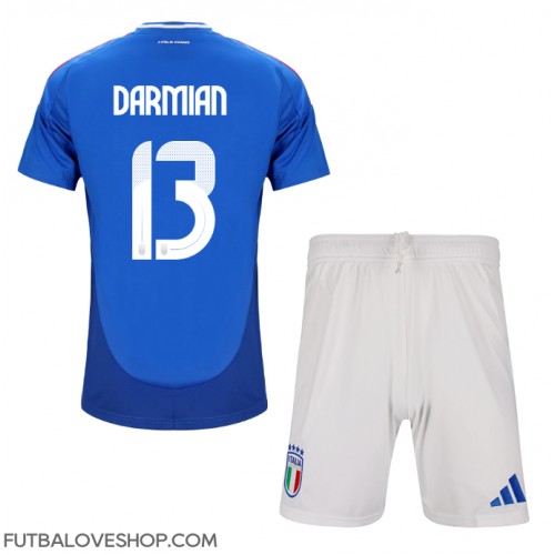 Dres Taliansko Matteo Darmian #13 Domáci pre deti ME 2024 Krátky Rukáv (+ trenírky)